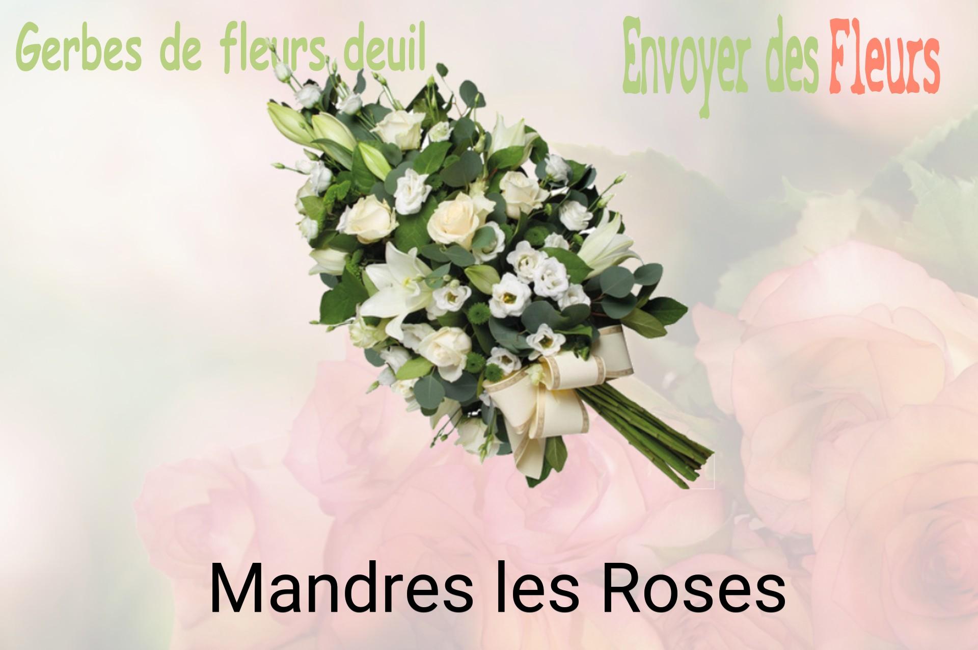Gerbe de fleurs de deuil livrée à Mandres-les-Roses
